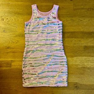 Gorgeous Elisa B. Lavender Silver Sequin Lined Fitting Mini Party Dress 8